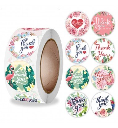 Rolă 500 stickere rotunde 2.5cm - mix...