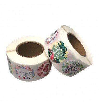 Rolă 500 stickere rotunde 2.5cm - mix...