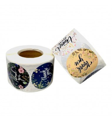 Rolă 500 stickere rotunde 3.8cm - mix...