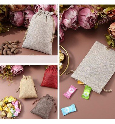 Săculeți țesătură sac cu sfoară 7x9cm...