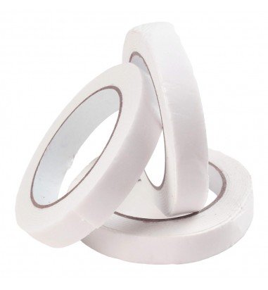 Bandă adezivă cu doua fețe - alb (set...