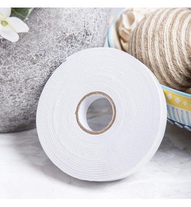 Bandă adezivă cu doua fețe - alb (set...