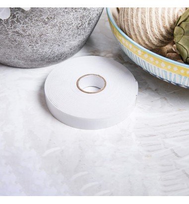 Bandă adezivă cu doua fețe - alb (set...