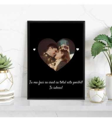 Rama foto personalizata Inima- A4 -