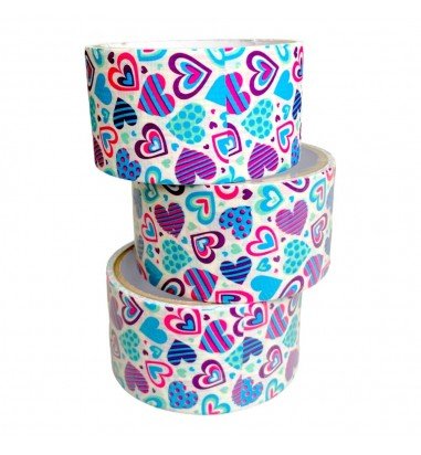 Bandă adezivă cu model - inimioare...