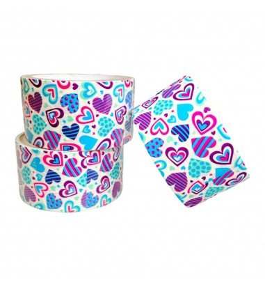 Bandă adezivă cu model - inimioare...