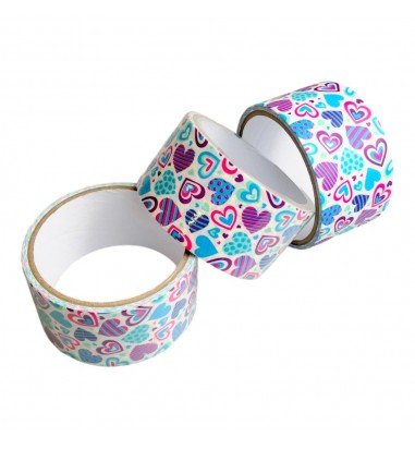 Bandă adezivă cu model - inimioare...