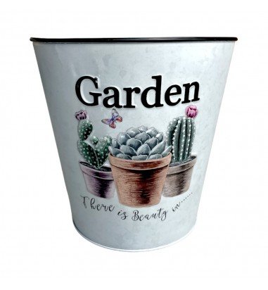 Ghiveci rotund din metal model Garden...