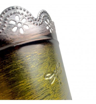 Ghiveci rotund din metal cu fluturi -...