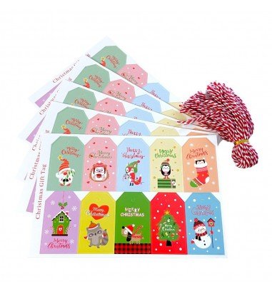 Etichete dreptunghiulare Crăciun cu...