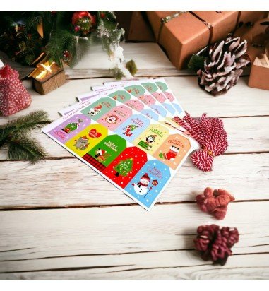 Etichete dreptunghiulare Crăciun cu...