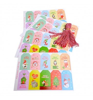 Etichete dreptunghiulare Crăciun cu...