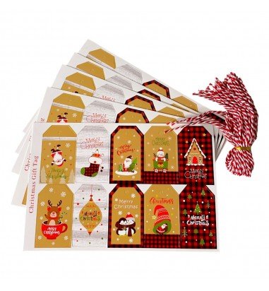 Etichete dreptunghiulare Crăciun cu...