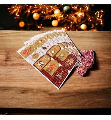 Etichete dreptunghiulare Crăciun cu...