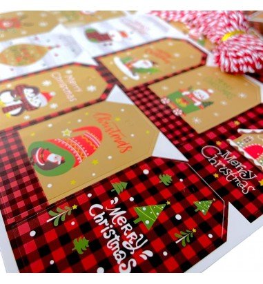 Etichete dreptunghiulare Crăciun cu...