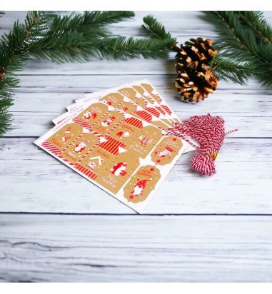 Etichete dreptunghiulare Crăciun cu...