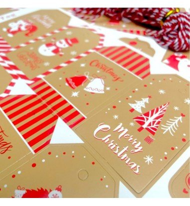 Etichete dreptunghiulare Crăciun cu...