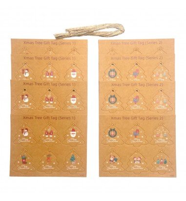 Etichete brad de Crăciun cu sfoară...