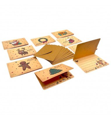 Set 9 felicitări de Crăciun - kraft...