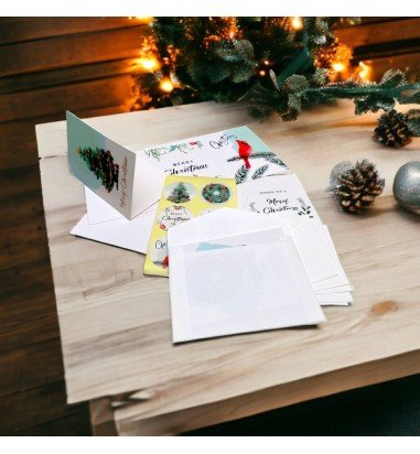 Set 6 felicitări de Crăciun cu...