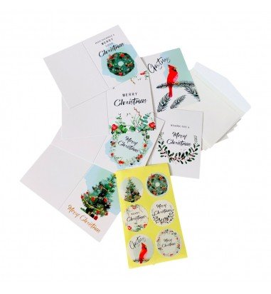 Set 6 felicitări de Crăciun cu...