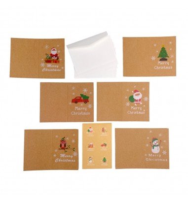 Set 6 felicitări de Crăciun cu...