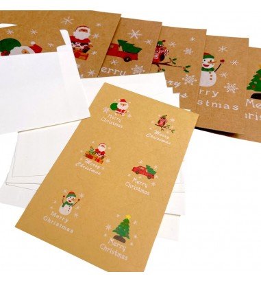 Set 6 felicitări de Crăciun cu...