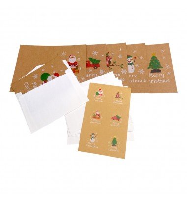 Set 6 felicitări de Crăciun cu...