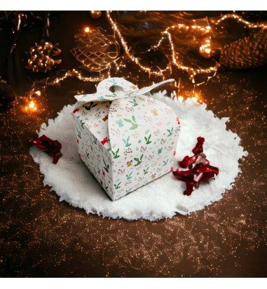 Cutie Crăciun cu mâner dublu - alb...