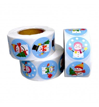 Rolă 500 stickere Crăciun 2.5cm -...