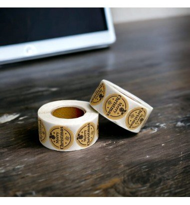 Rolă 500 stickere kraft Crăciun 2.5cm...