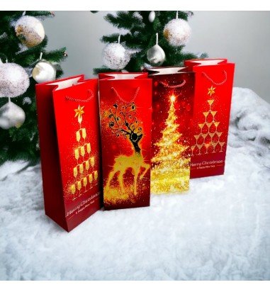 Pungi cadou Crăciun pentru sticle...