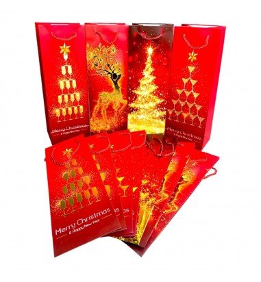 Pungi cadou Crăciun pentru sticle...