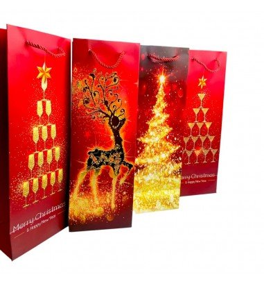 Pungi cadou Crăciun pentru sticle...