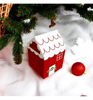 Cutie căni 3D casă înzăpezită