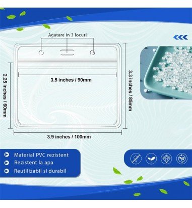 Suport legitimație PVC orizontal