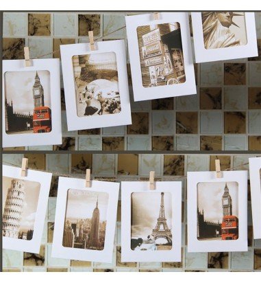 Set rame foto ghirlandă alb