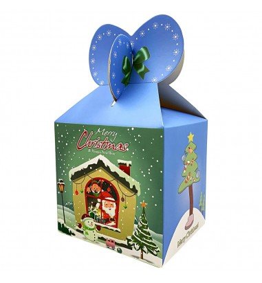 Cutie pătrată Craciun - albastru