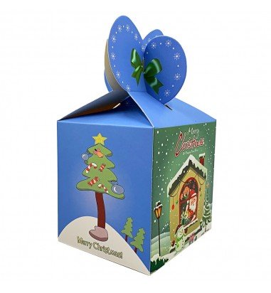 Cutie pătrată Craciun - albastru