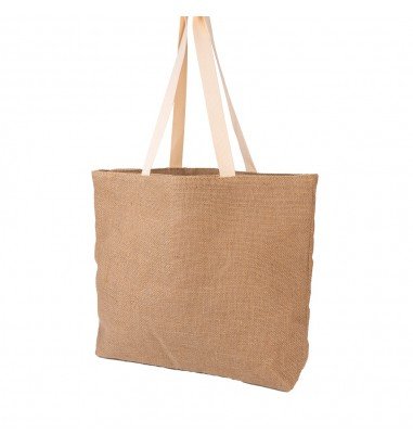 Sacoșă din iută naturală cu buzunar...