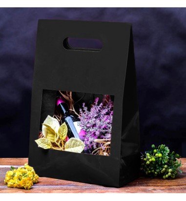 Cutii cu fereastră și mâner - negru...