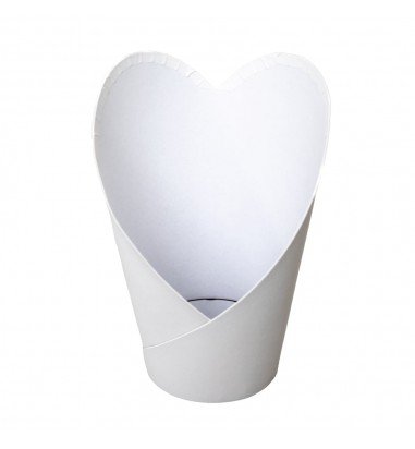 Coșuleț în formă de inimă - alb
