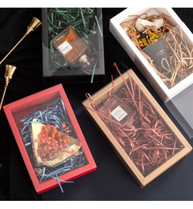 Cutie din hârtie cu fereastră - kraft...