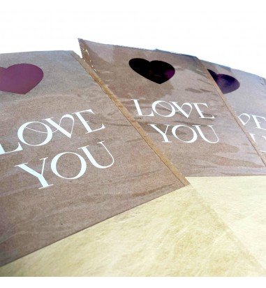 Pungi hârtie pentru flori Love you -...