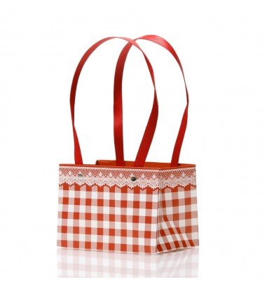 Cutii cu mâner model picnic - roșu...