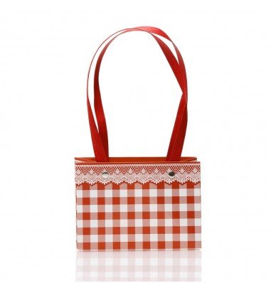 Cutii cu mâner model picnic - roșu...