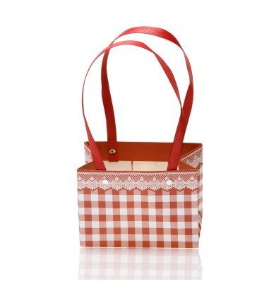 Cutii cu mâner model picnic - roșu...
