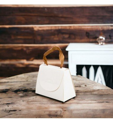 Cutie mică gentuță cu panglică maro...