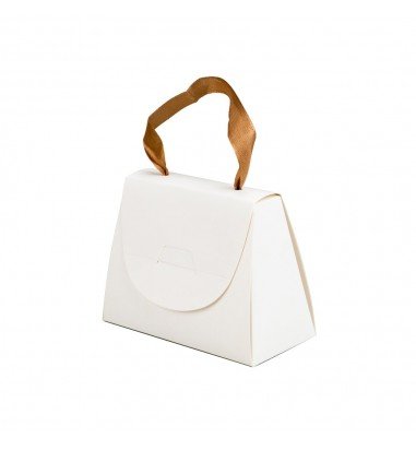 Cutie mică gentuță cu panglică maro...