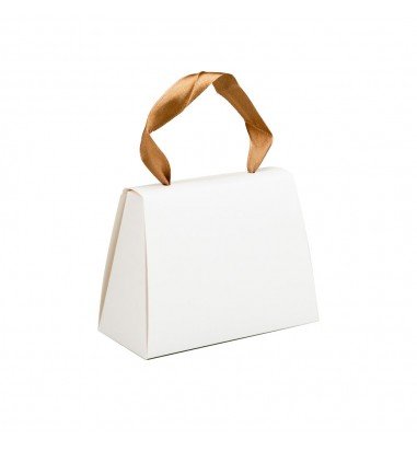 Cutie mică gentuță cu panglică maro...